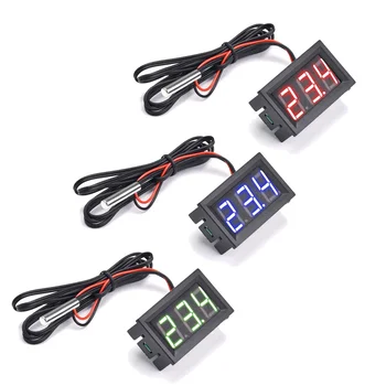 DC4~30V Miniature LED Digital Thermometer for Automotive Temperature Monitor with Temperature Probe, Measuring Range -50-120°C 1