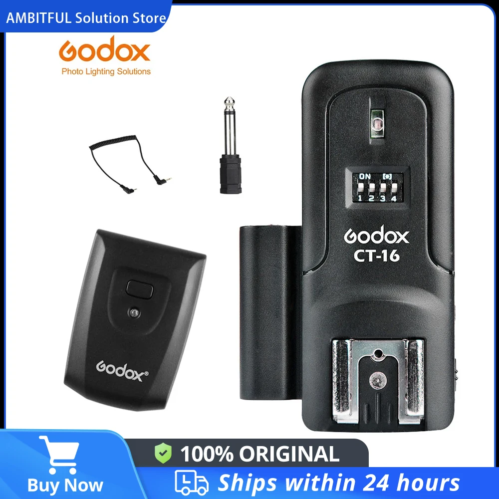 Godox CT-16 16 Channels Wireless Radio Flash Trigger Transmitter + Receiver Set for Canon Nikon Pentax Studio Flash