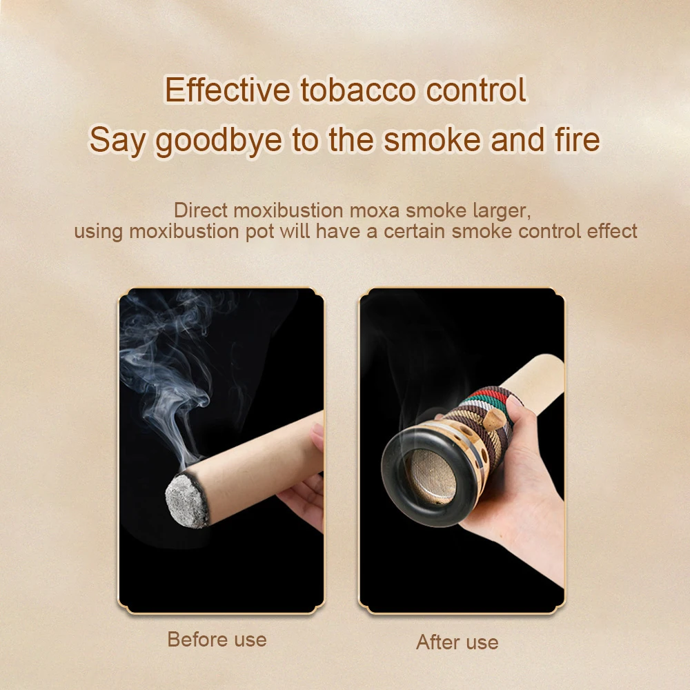 Hand Holding Moxibustion Scraping Pot High Quality Stone needle Material Moxa Stick Burner Cup Warm Compress Acupunture Therapy