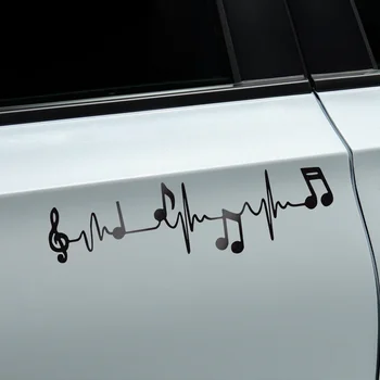 Adesivo per auto La musica è il battito cardiaco della vita Grafica per finestre Decalcomania in vinile riflettente Accessori per decorazioni per notebook per camion