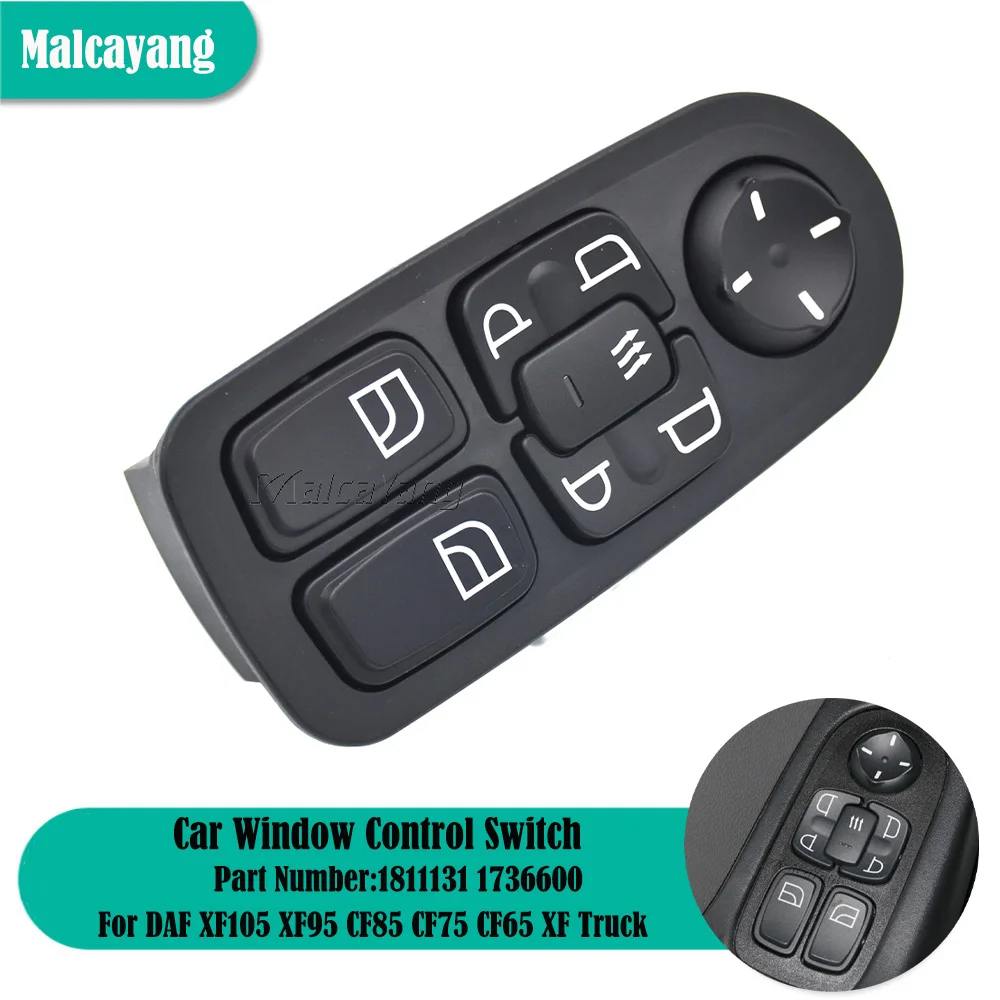 

Auto For DAF XF105 2005-2013 CF65 OEM 1811131 1736600 1669884 1693124 Hight Quality Driver Side Power Window Control Switch