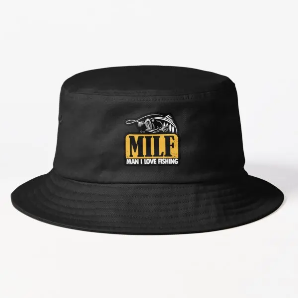 

Milf Man I Love Fishing Bucket Hat N21Mens Outdoor Casual Caps Solid Color Women Boys Fish Sport Fishermen Spring Sun Hip Hop
