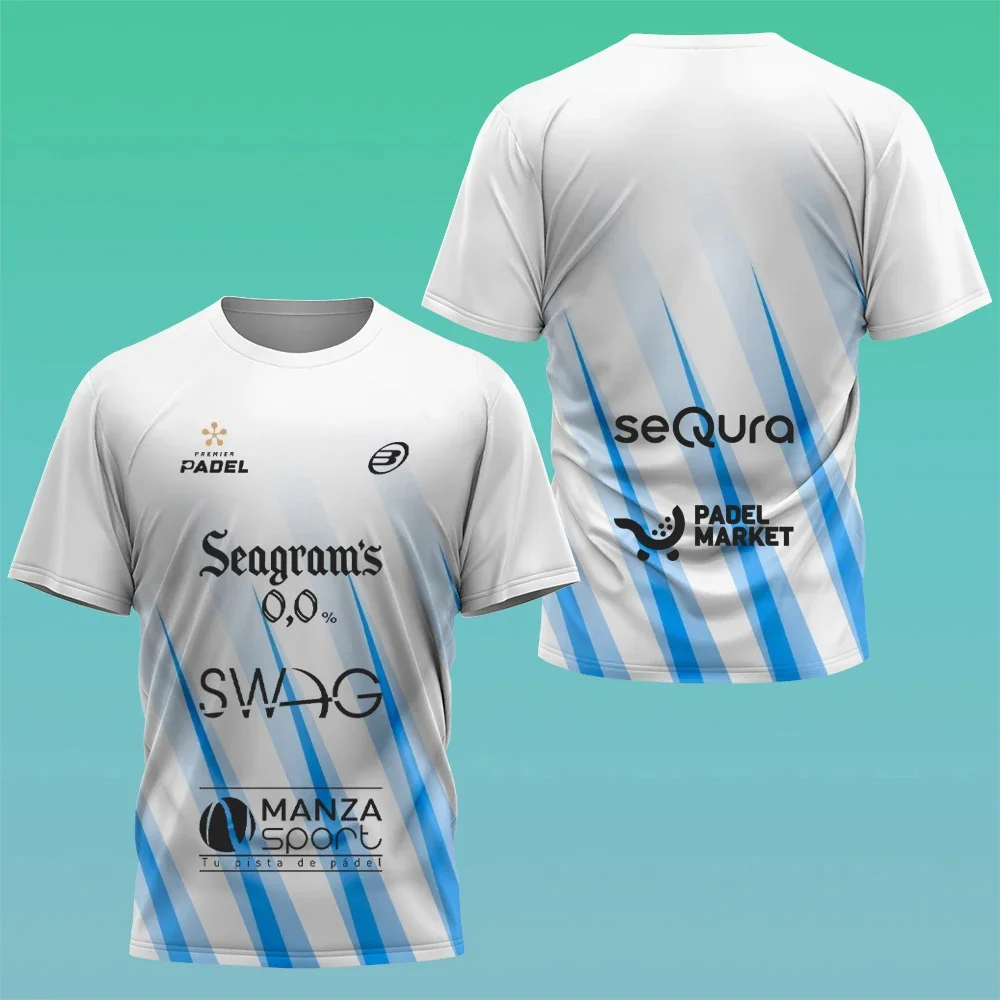 T-shirt da uomo nuova moda estiva tennis stampa manica corta badminton ping pong abbigliamento sportivo da uomo a maniche corte ad asciugatura rapida - immagine 2