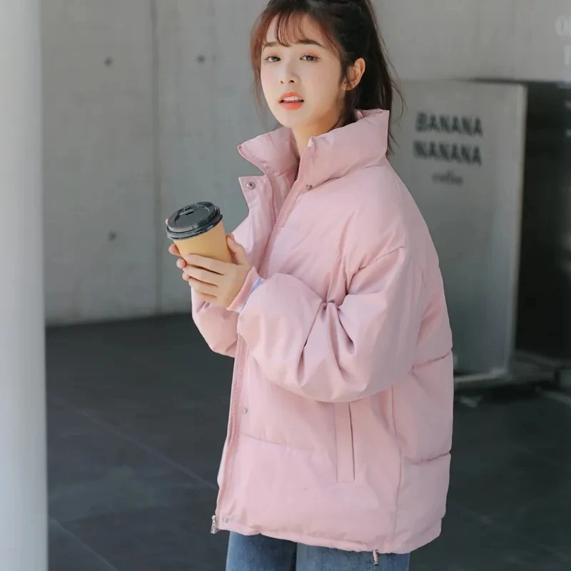 

Зимние женские куртки, плотное теплое пальто с хлопковой подкладкой, Женская корейская мода, свободные короткие парки большого размера
