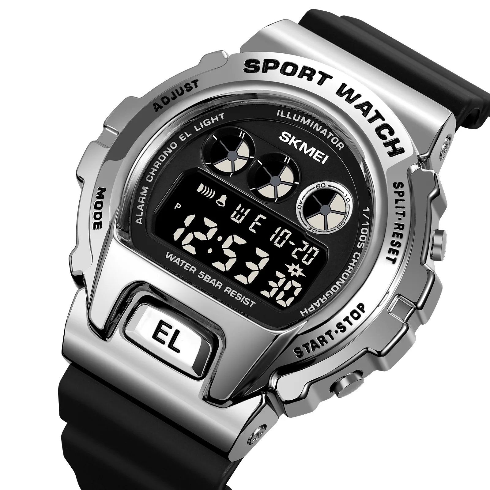 Multifunctional Digital Men's Watch Luminous Auto Date Week Display Alarm Military Wristwatch Led Dial Pu Strap Boy's Gift 2022
