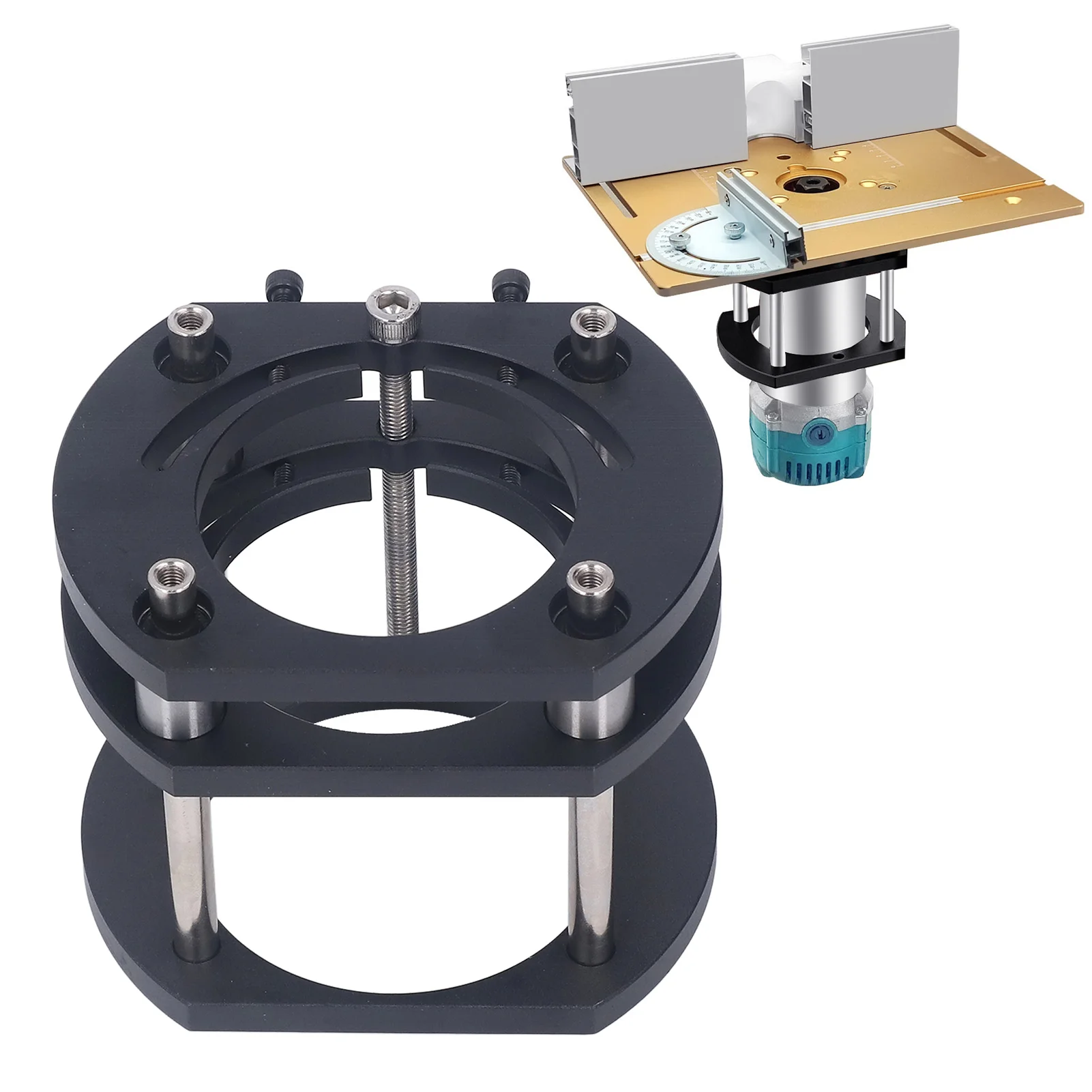 Router plate Router insert plate Router Router Lifting 4 Jaw Metal Milling Table System for Electric Grooving Tenoning Trimming Chamfering