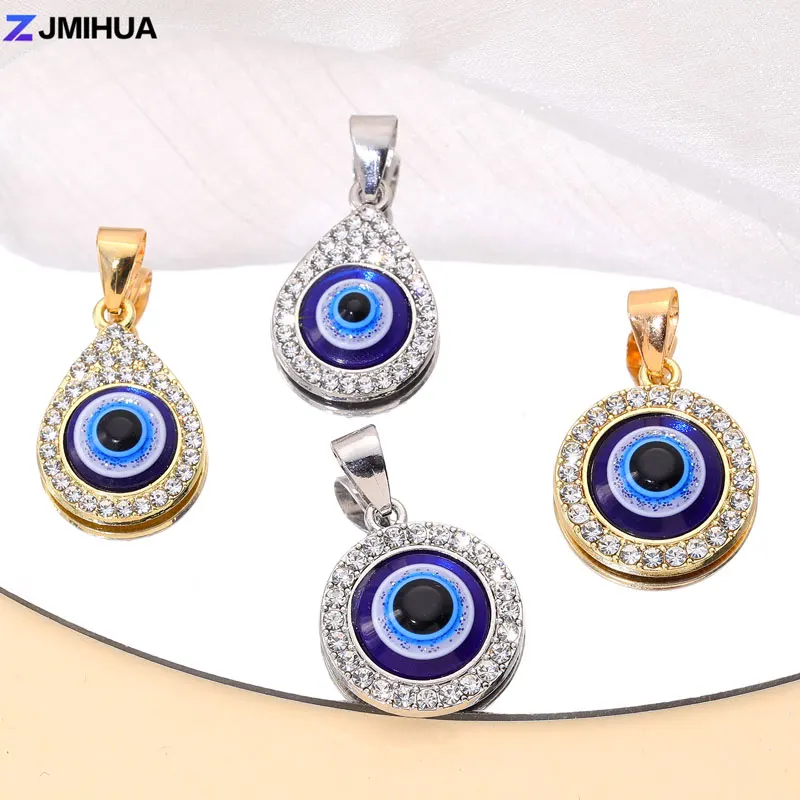 

Crystal Blue Turkish Evil Eye Charms Pendants For Jewelry Making Accessories DIY Designer Bohemia Style Necklaces Supplies