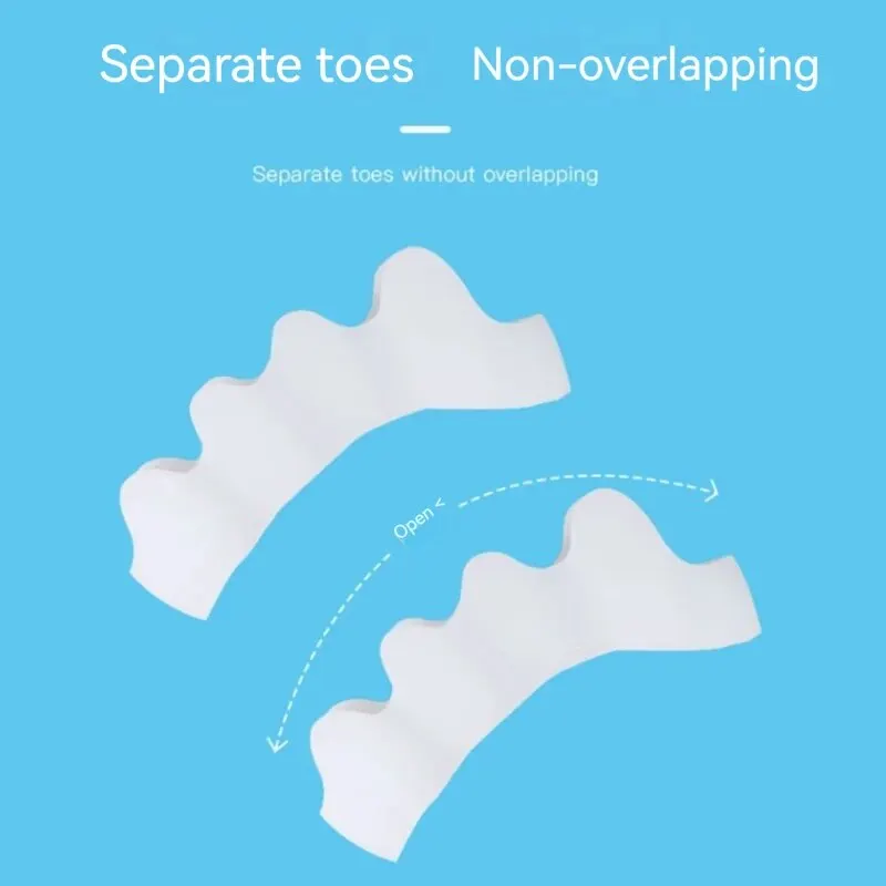 Toe Separators Toe Spreader Toe Corrector Finger Toe Separator Toe Protectors 2 Pairs Flexible Foot Orthotic Compact Exquisite Appearance Relief Curved Toes Overlapping Bunions Foot Care Tool
