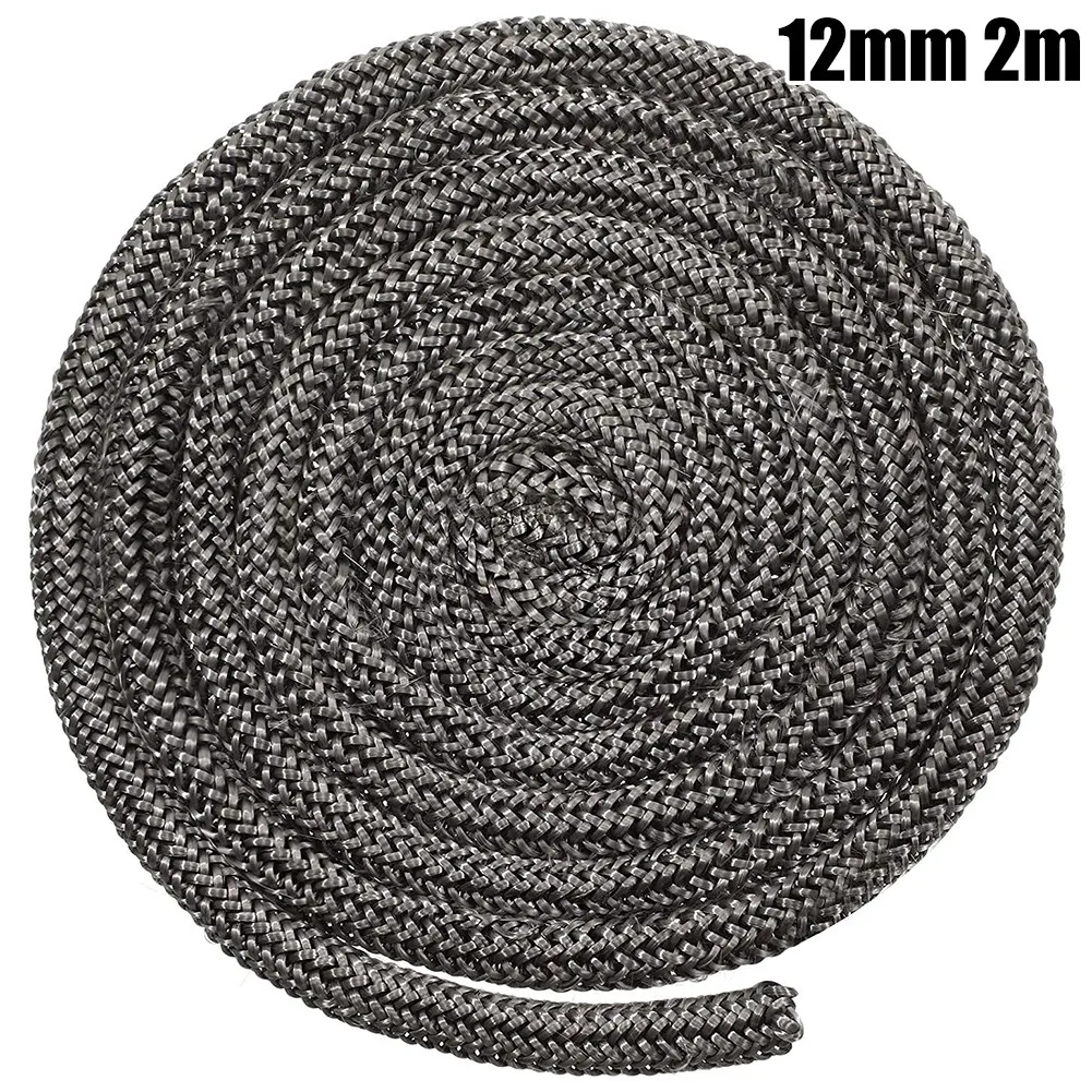 Wood Burning Stove Seal 1PC 10mm 2m Fiberglass Rope Seal Black Stove/Fire Rope Wood Burning Stove Length Log Burner Door Seal For Fireplaces Stoves fiberglass rope