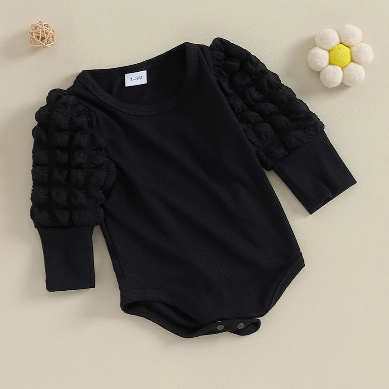 

Newborn Baby Girl Clothes Infant Girl Romper Puff Long Sleeve Bodysuit Baby Clothes Girl Spring Fall Winter Outfit