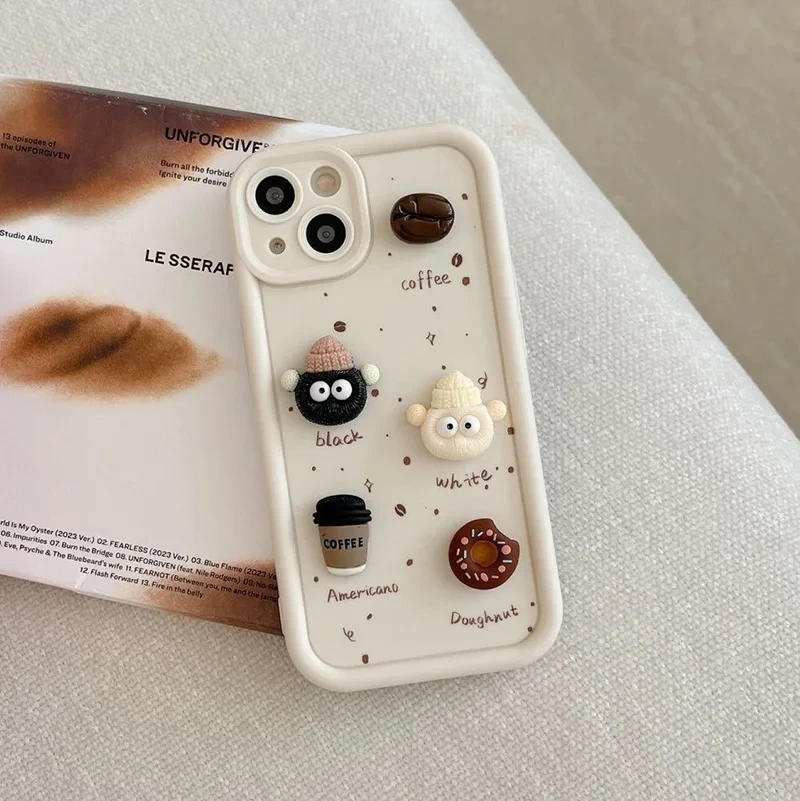 Sweet Coffee Bear Dolls Decorative Phone Case