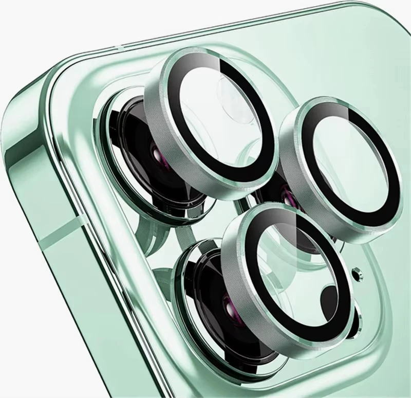 Premium Metal Camera Lens Protector with Tempered Glass Film