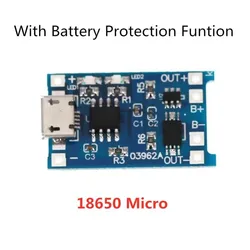 Versatile 18650 Lithium Battery Charger Module with Dual Function Protection - 5PCS (18650 MICRO)