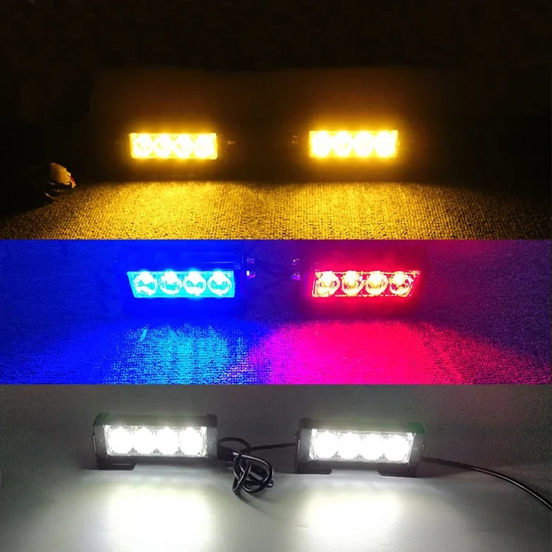 Motorcycle LED Lights 2 in 1 Universal Motorcycle LED red/blue Flashing lamp Police Motors Styling Led Signal light Safety Warning Indicator lights