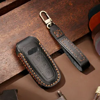 Custodia/cover per Chiave/telecomando in pelle Shell per Audi per Audi A6 A7 A8 E-tron Q5 Q7 Q8 C8 D5 custodia protettiva accessori Fob - Custodia per chiave a distanza per auto in pelle Shell per Audi per Audi A6