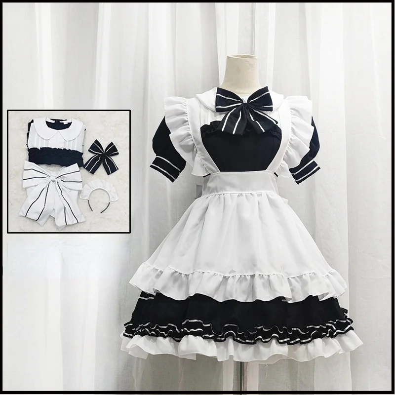 

Japanese Kawaii Lolita Maid Costumes Anime Cosplay Halloween Little Devil Maid Outfits Peasant Blouse for Cute Girl Dropshipping