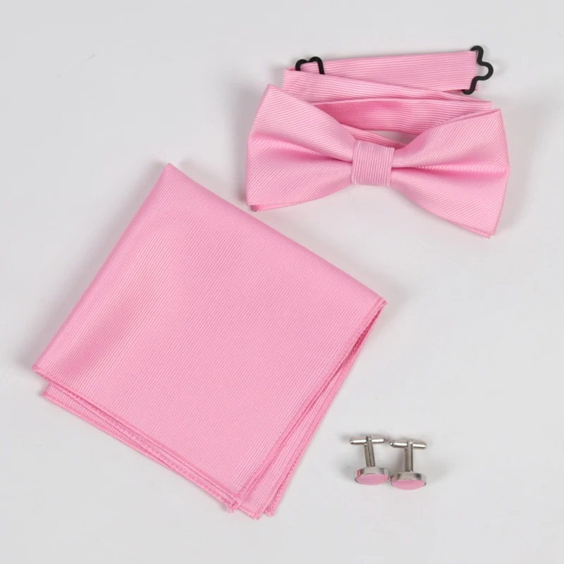 Herren-Schleifenknoten-Sets in Unifarben mit Exquisiten Manschettenknöpfen und Weichen Taschentüchern für Hochzeiten, Hemden und Herren-Accessoires – Detail 13