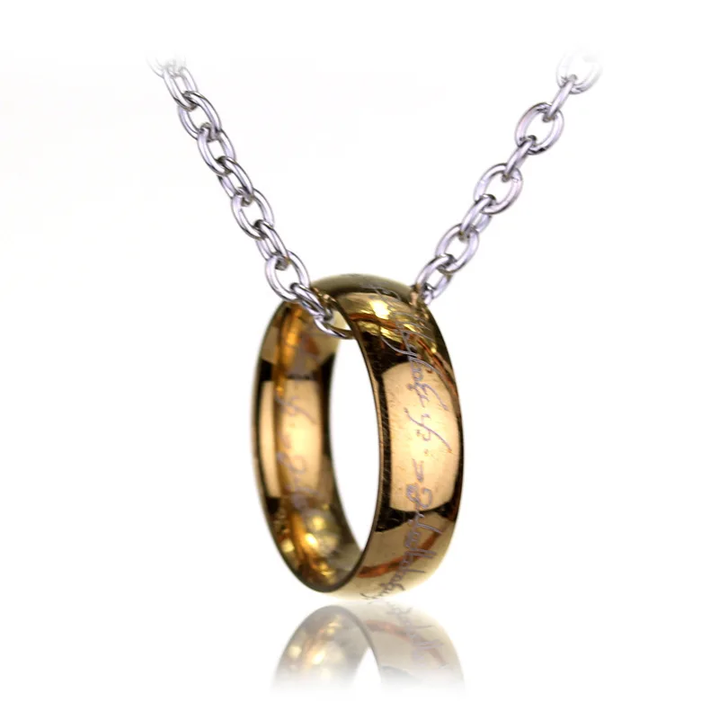 Ring necklace stainless steel fashion accessory hanging accessory men's versatile clothing accessory necklace pendant,anime necklace,anime ring