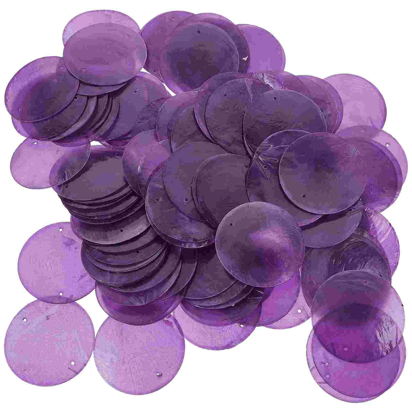 100 Pcs Shell Slice Decor Natural Wind Chime Diy Shells Pieces Round Beads Hanging Home Decor Jewelry Making Material Craft 4