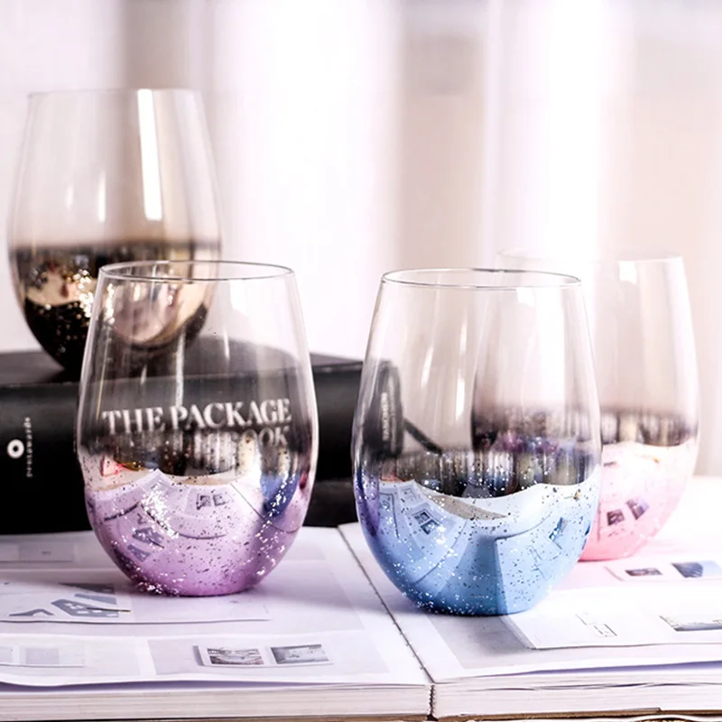 Star Sky Crystal Glass Cup, , Good Thing Recommended, Egg Shape, Coffee, Juice, Beer Cup, Valentine's Day Gift