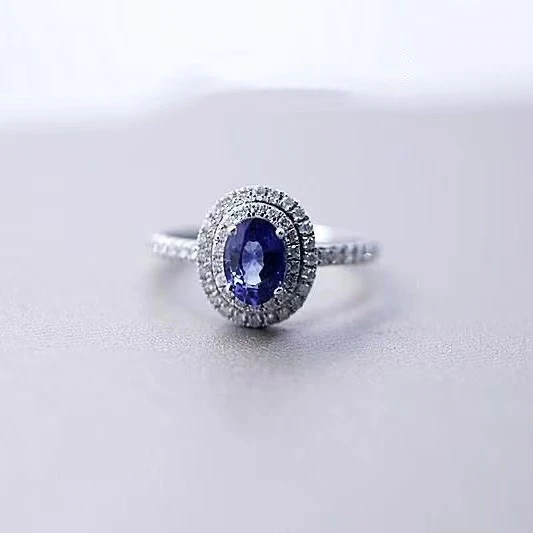 

Dropshipping 925 Silver Unisex Diamond Hola 1ct Oval Blue Sapphire Solitaire Adjustable Finger Band Ring For Women Men Jewelry