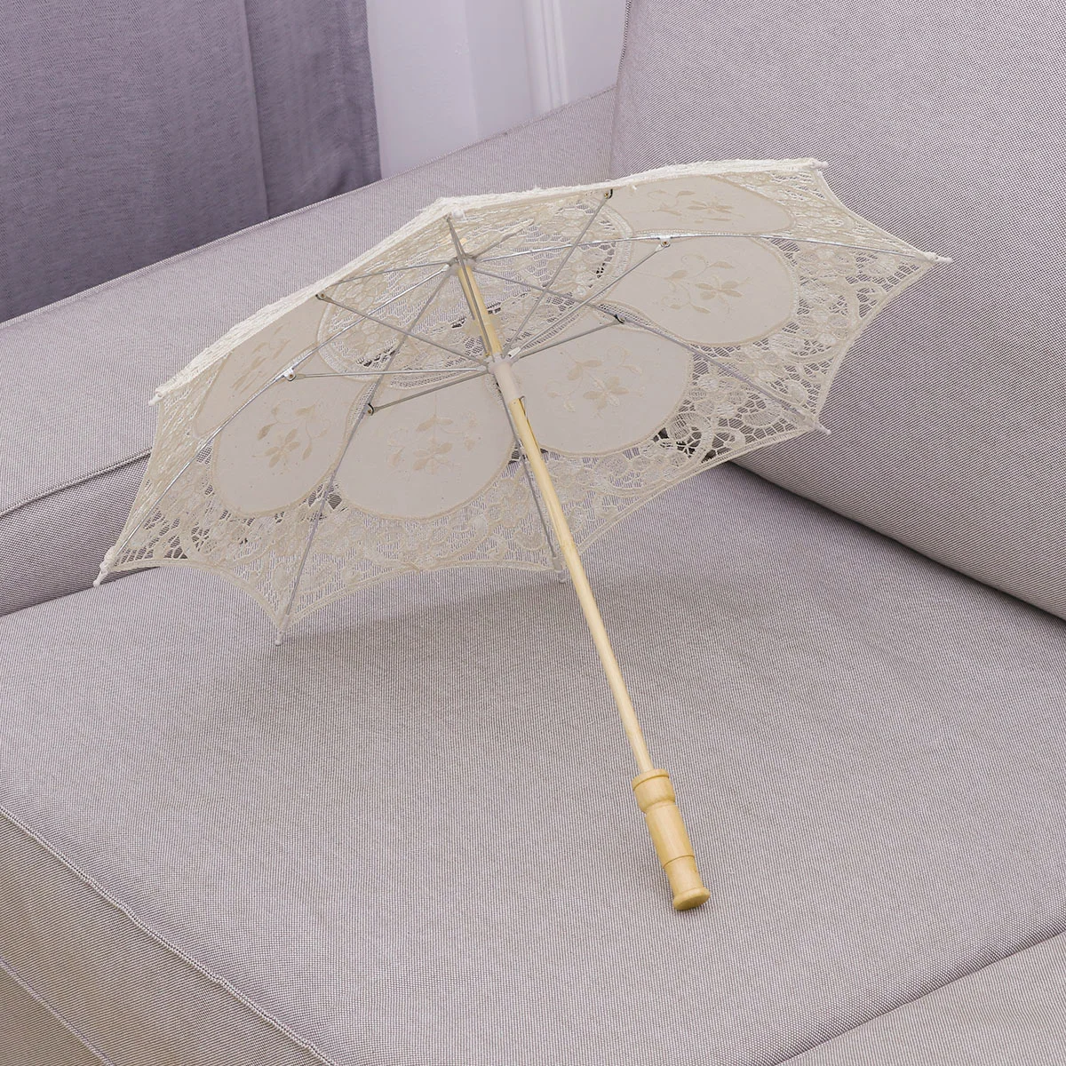 

Handmade Cotton Umbrella Classical Lace Umbrellas for Photography Prop Bamboo Miss