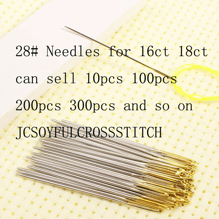 Needles for Aida Fabric Cross Stitch Blunt Embroider Needlework 10 pcs #26 #24 #22 #28 9ct 11ct 14ct 18ct