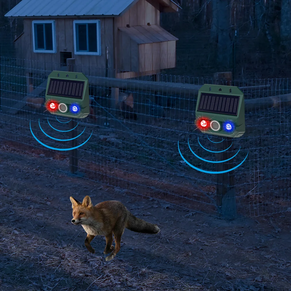 Solarbetriebener Ultraschall-Tiervertreiber für den Außenbereich, Blitzabwehr, Mäuse, Ratten, Schlangen, Hunde, wilde Tiere – Detail 5