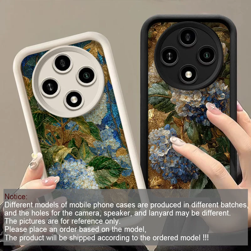 Creative Blue Hydrangea Floral Soft Phone Case