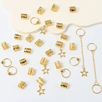 32pcs Star Dreadlock Hair Braids Cuffs and Braid Decorations Hair Accessories Loc Hair Jewelry for Braids for Women 6