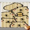 Capibara Cartoon Window Curtain, Guinea Pig Decoration, 100% Polyester Shade Curtains, Bedroom, Living Room, 2 Tablets Sets 3