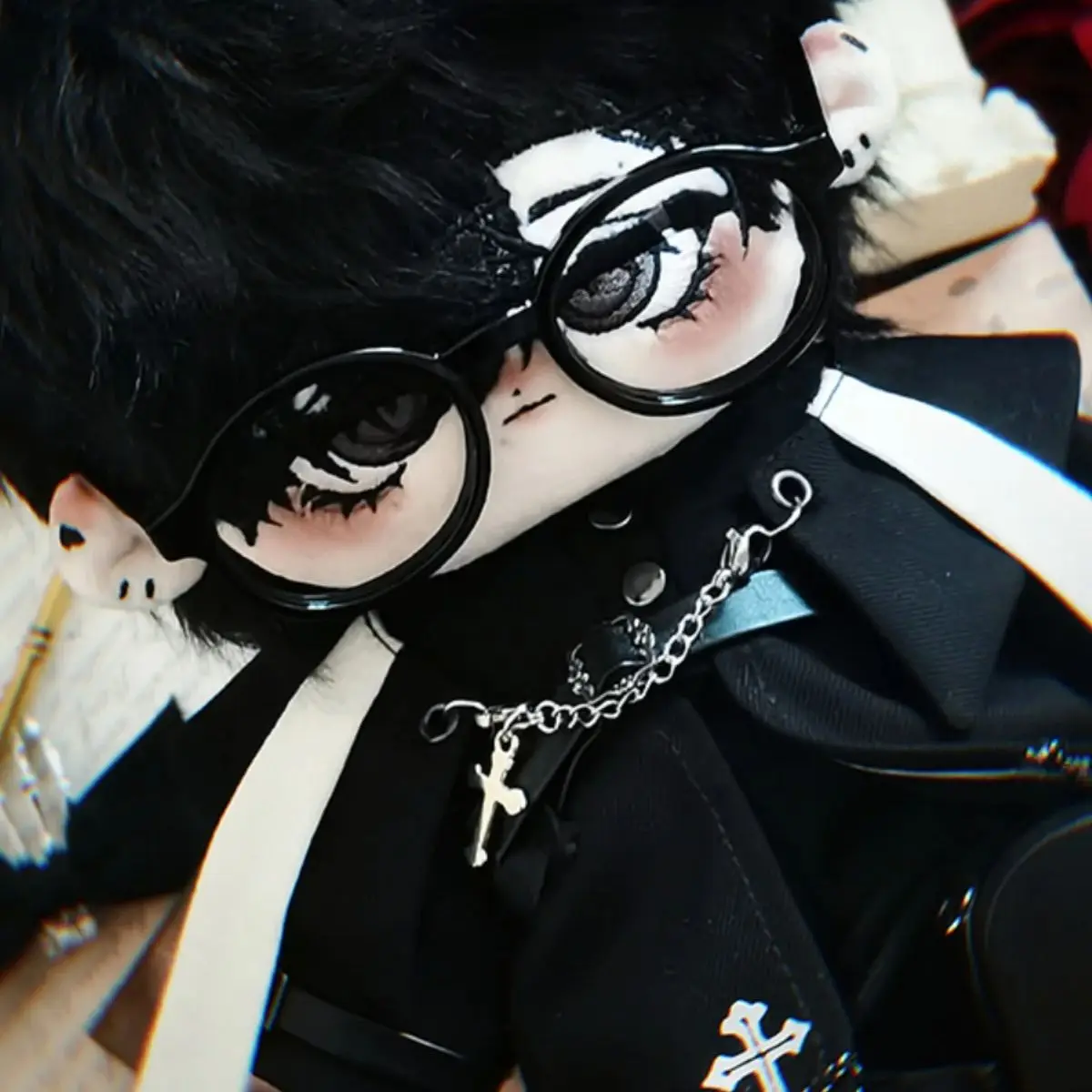 

Модный темно-черный священник Готический стиль ретро великолепный трендовый костюм 20 см плюшевая одежда для кукольного тела для косплея нет атрибутов наряд