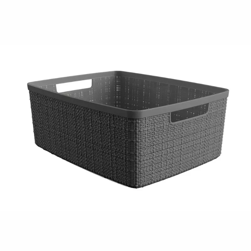 

Curver Jute Medium Grey Plastic Storage Basket