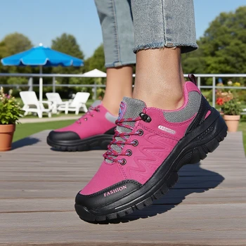 النساء أحذية المشي لمسافات طويلة في الهواء الطلق أحذية رياضية مقاومة للماء عدم الانزلاق أحذية مشي موضة فاخرة العلامة التجارية منصة الرحلات أحذية رياضية نسائية جديدة