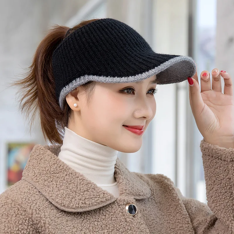 Baseball Cap Hats For Women Autumn Winter Sports Empty Top Female Knitted Warm Fashion Running Golf Sun Hat