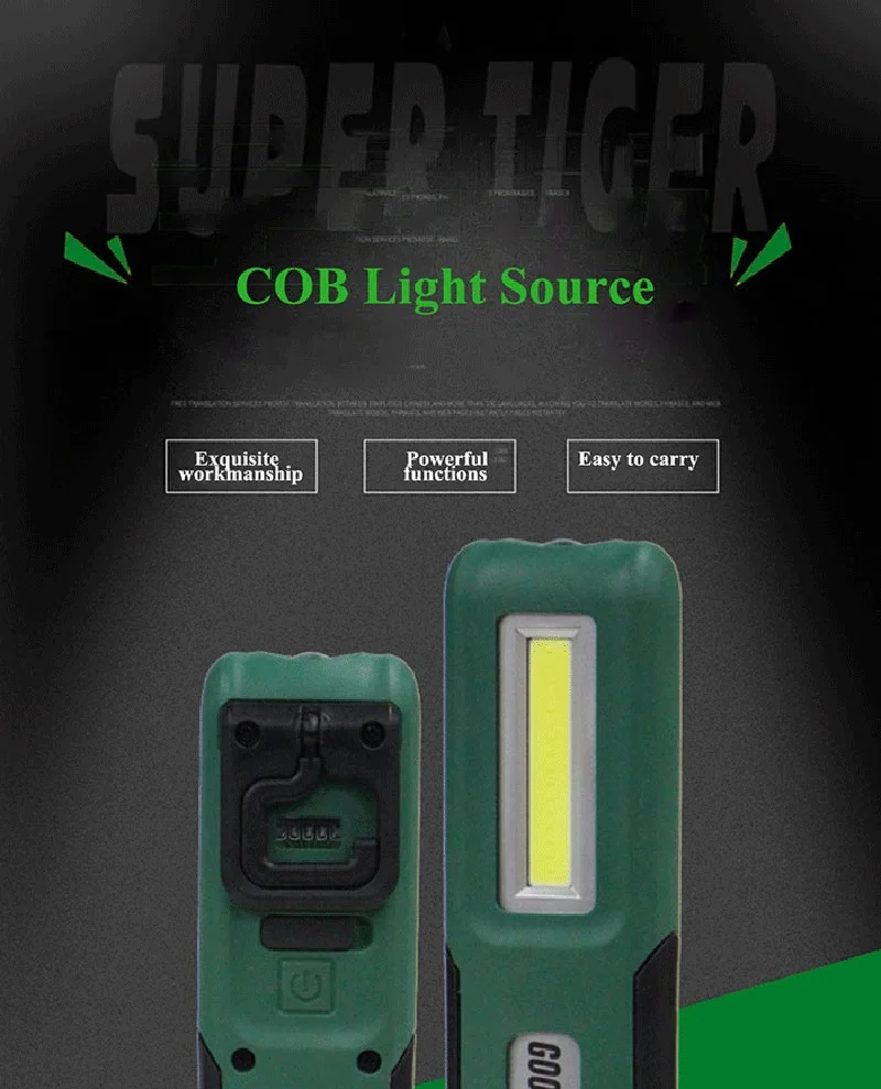 Description Picture 2 of itemRechargeable led Pen Light with Laser Pointer Portable Magnetic cob led Work Light with Red Emergency Light