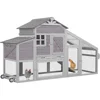 Chicken Coop Outdoor Wooden Hen House 65" with Large Nesting Box, Poultry Cage with Removable Tray,UV Proof Roof 1