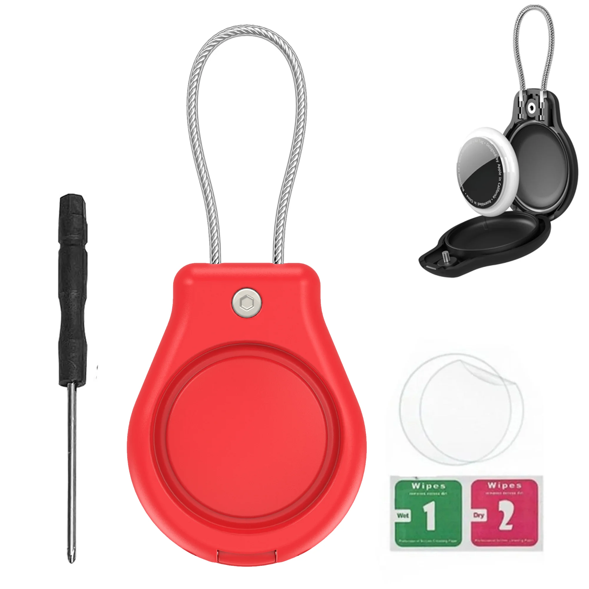 Sturdy Aluminum Alloy Keychain with Protective Cover and Carabiner Attachment