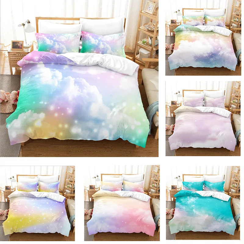 

Fantasy Clouds Duvet Cover Set Queen Size Single Double Bed 220x240cm Twin King Full Bedding Sets Quilt Linens 3D HD Pillowcase