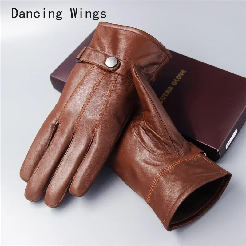 

Male Genuine Leather Gloves Sheepskin Warm Thicken Velvety Hand Muff Winter Bicycle Driving Korean Men's Outdoor