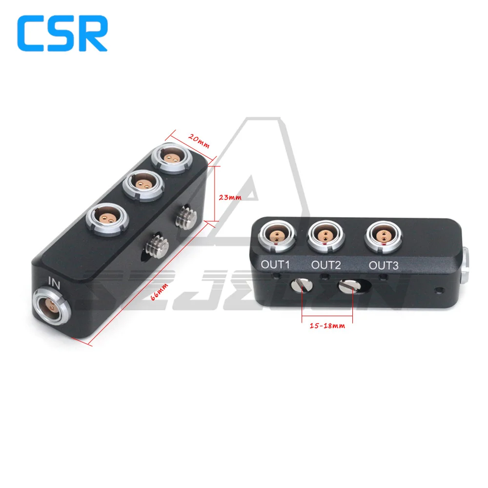 0B 2 Pin Femmina A 3 X 0B 2 Pin Femmina Adattatore Per Cavo Breakout Box Splitter Di Alimentazione Per Fotocamera Con Punti Di Montaggio A Vite Da 1/4