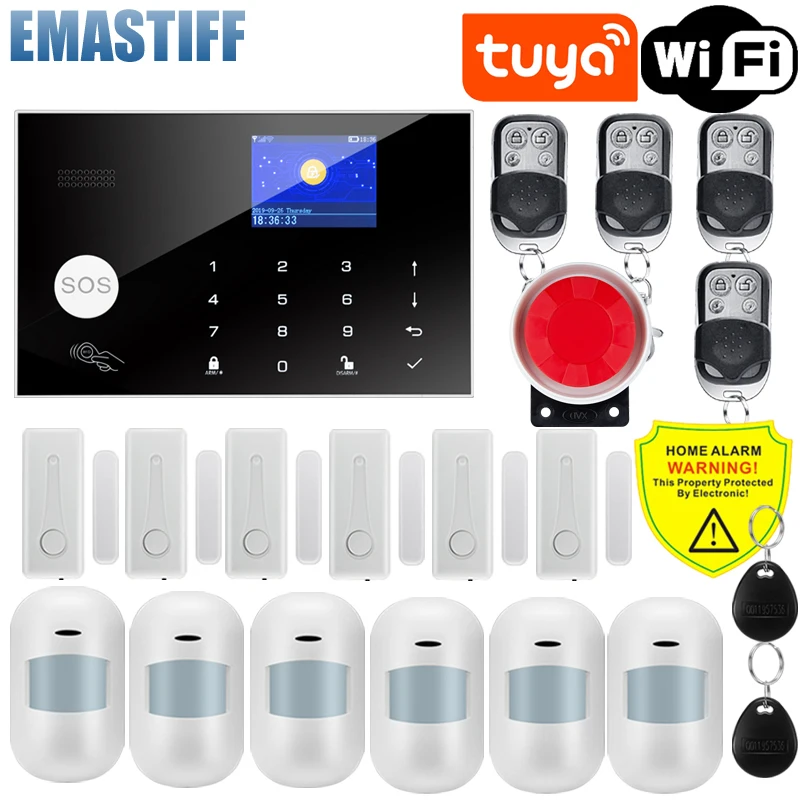 Tuya-sistema de alarma de seguridad inteligente para el hogar, Detector de  movimiento antirrobo con WIFI, GSM, funciona con Alexa, Sensor de humo para  puerta y ventana, cámara IP