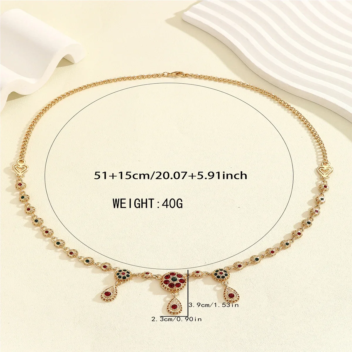 Wedding Hair Accessories Arab Bride Waterdrop Pendant Headwear Women's Jewelry Algerian Style Head Chain Fashionable Girls - 4