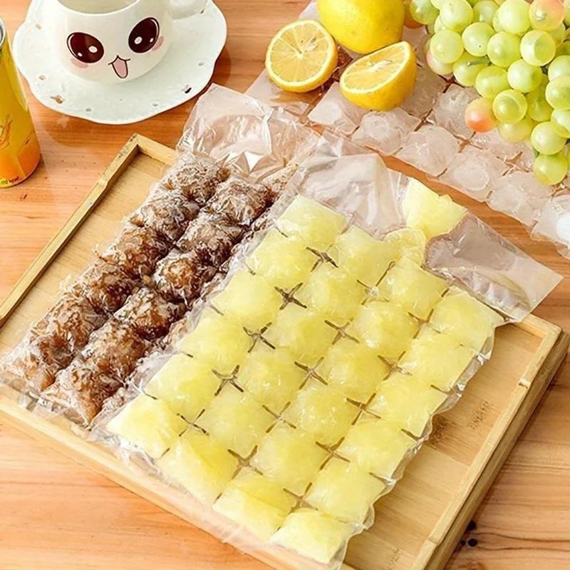 10pcs/pack Ice Cube Mold Disposable Self-Sealing Ice Cube Bags Transparent Faster Freezing Ice-making Mold Bag Kitchen Gadgets