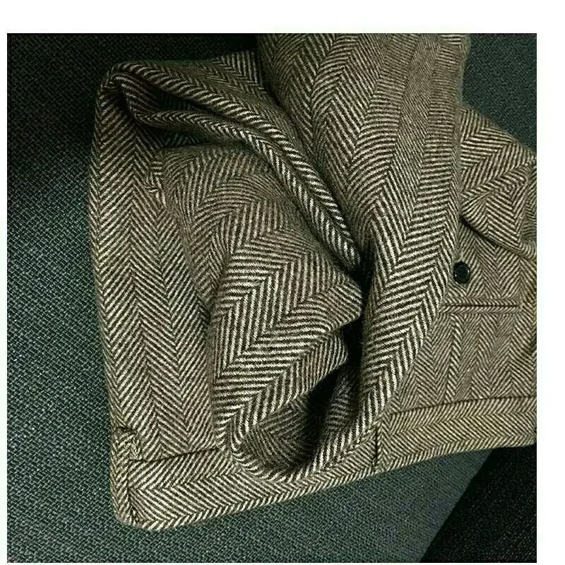 2024 Trousers for Men Herringbone Clothing Retro Autumn Winter Wool Tweed Pants Clothes Plus Size for Gentleman Trousers P78 2