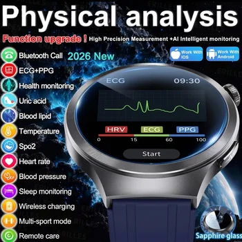 Nuovo Smartwatch 2026 per Diagnosi ECG, Sport, AI, con Misurazione Accurata di Acido Urico, Pressione Sanguigna, Grasso Corporeo e Funzioni Fitness per Cinque Organi, Impermeabile