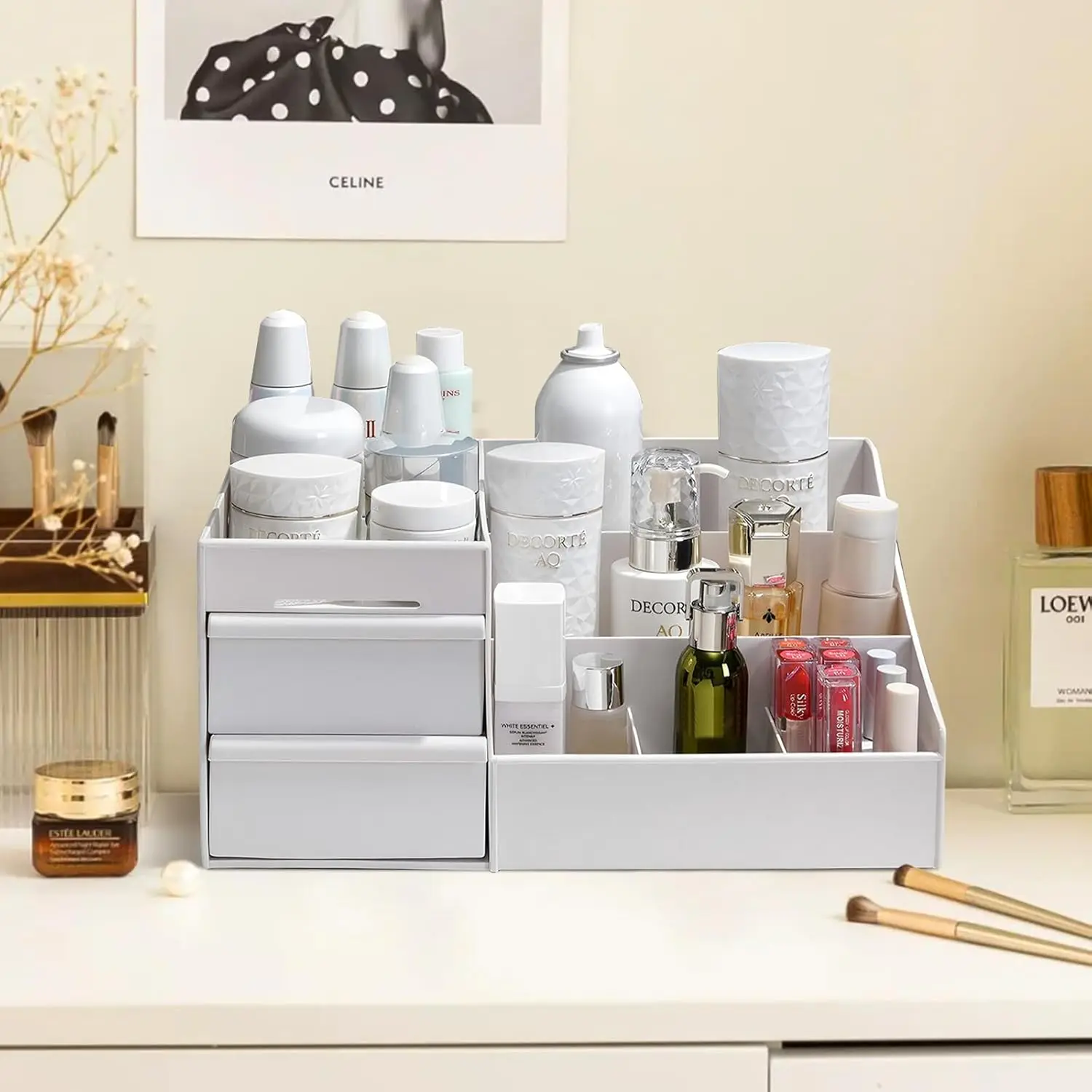 Makeup Organizer Drawers Desktop Storage Box for Cosmetics Lipstick Brushes Lotions Eyeshadow makeup organizer makeup storage box cosmetic storage box