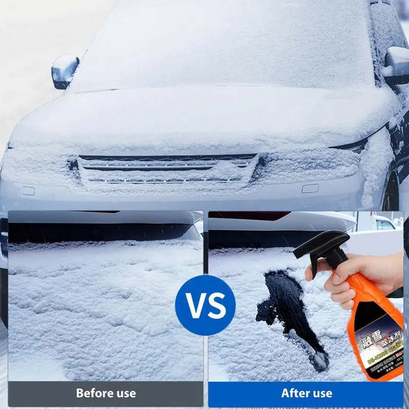 500ml Auto Windshield Deicer Spray Winter Deicer Spray Car Glass Rapid Thawing Antifreeze Liquid Water Spot Remover