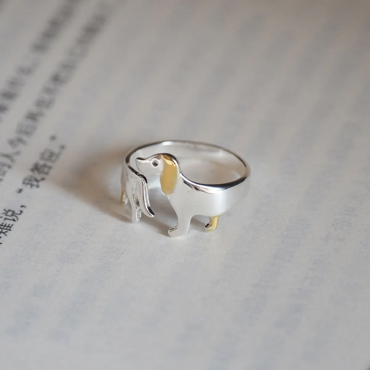 Dachshund Dog Ring Adjustable Jewelry Accessory for Women finger ring adjustable rings jewelry accessories
