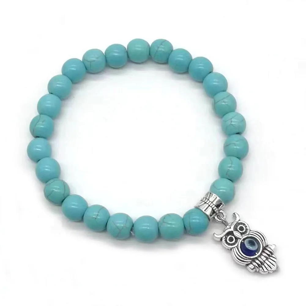 

Hot selling Bohemian style Turquoise Beaded Alloy Animal Pendant Bracelet for UNISEX